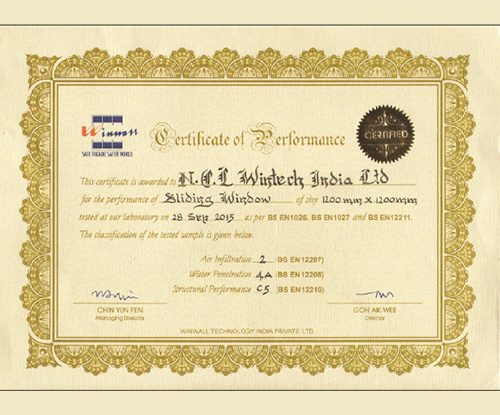 Winwall Certificate