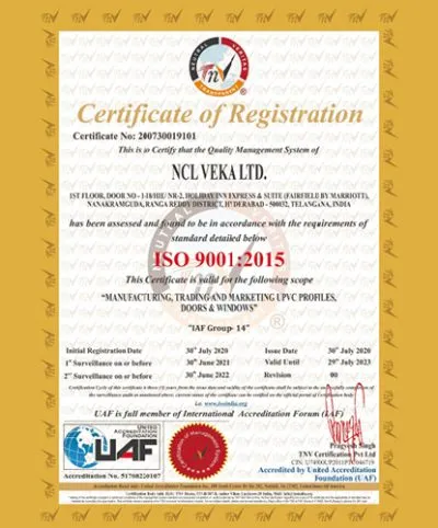 ISO - Certificate of Registration